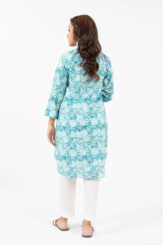 Women's Layered Outfit Stitched - Printed Kurti