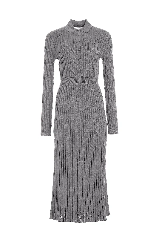 Modern Casual Clothing Ardor Knit Maxi Dress in Heather Grey Cashmere Silk