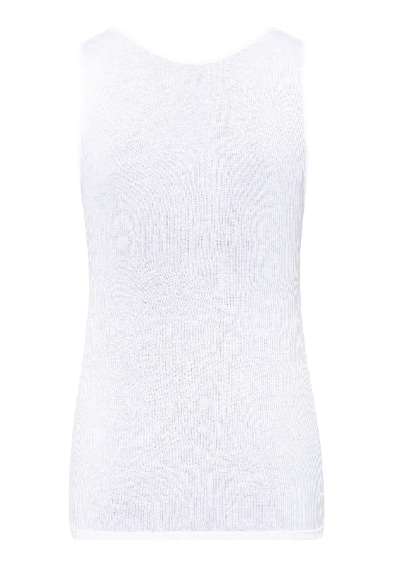 End Of Season Sale Clothing Lace Delight Fine Ribbed Cotton Tank Top | White 71375-101