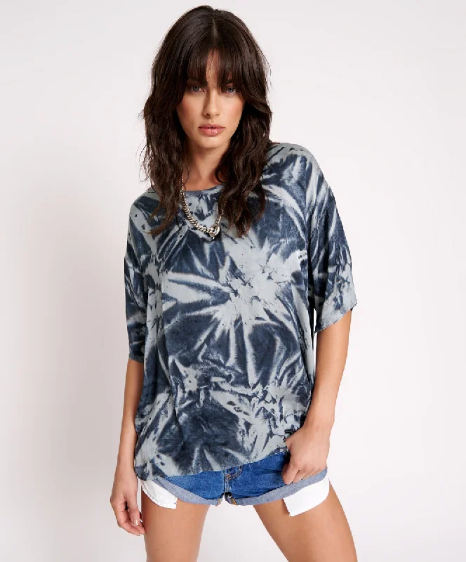 Women's Active Garments For Workouts FIRE FLIES OVERSIZED SATIN TEE