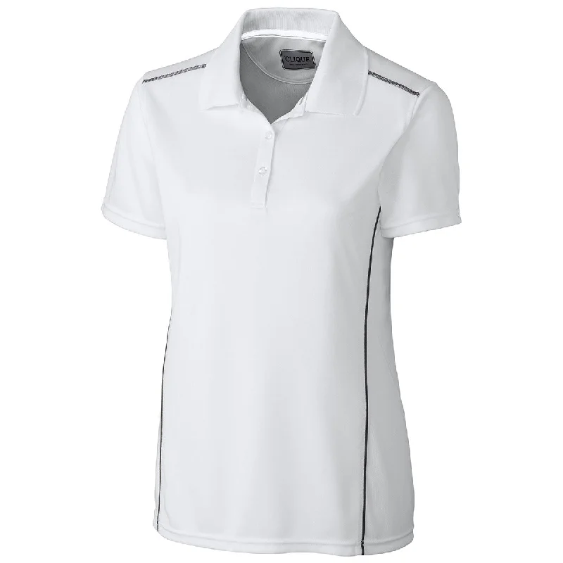 Women's Everyday Apparel Clique Women's White Ice Sport Polo