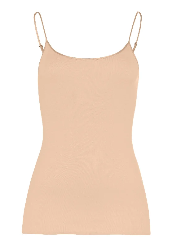 Clothing Online Cotton Seamless Cotton Round Neck Camisole | Beige 71600-274