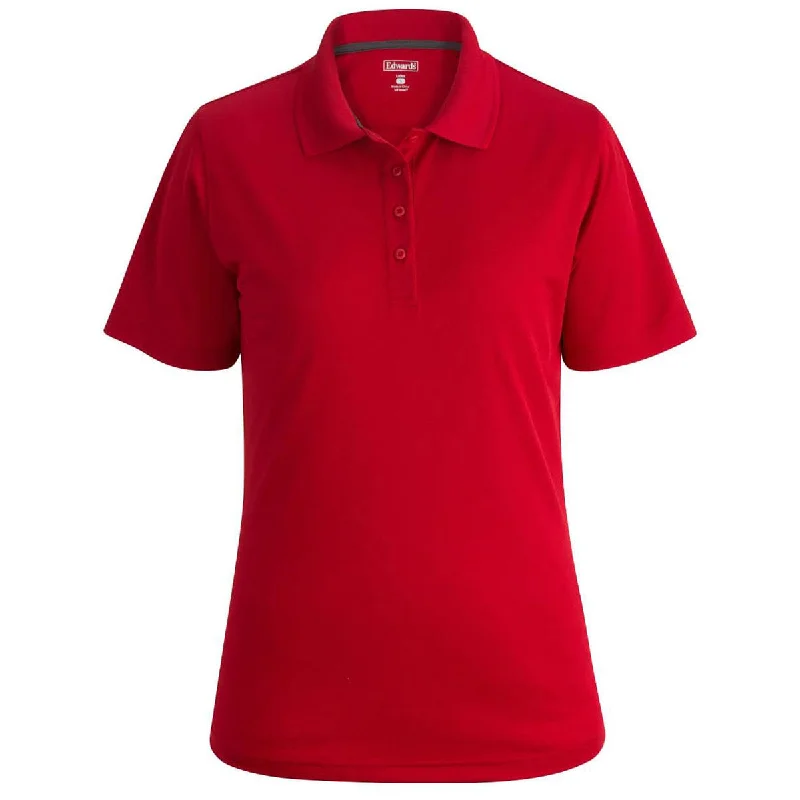 Minimalist Style Edwards Women's Red Airgrid Snag-Proof Mesh Polo