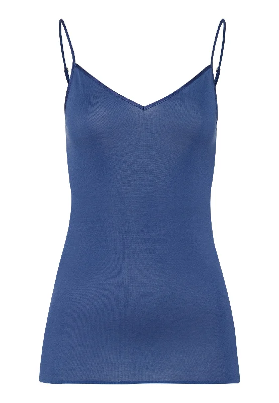 Women Fashion Cotton Seamless V-Neck Cotton Camisole | True Navy 71601-2604