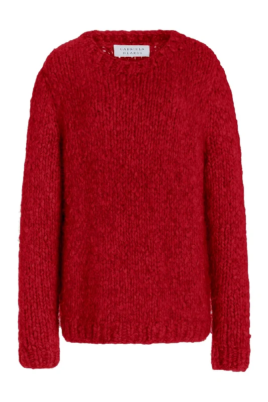 Women Wear Online Lawrence Knit Sweater in Red Welfat Cashmere