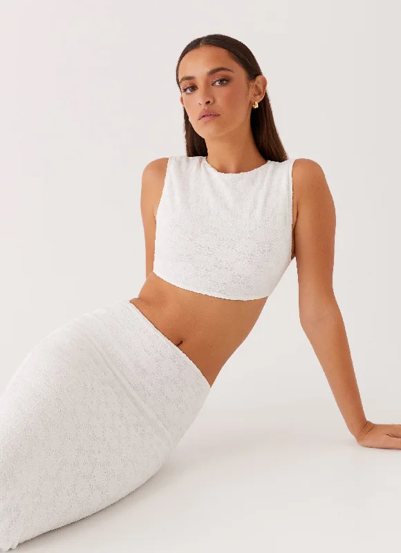 Women's Timeless Attire Issey Crop Top - White