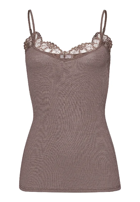 Women's Outfit Woolen Lace Wool and Silk Camisole | Stonewash 70911-2756