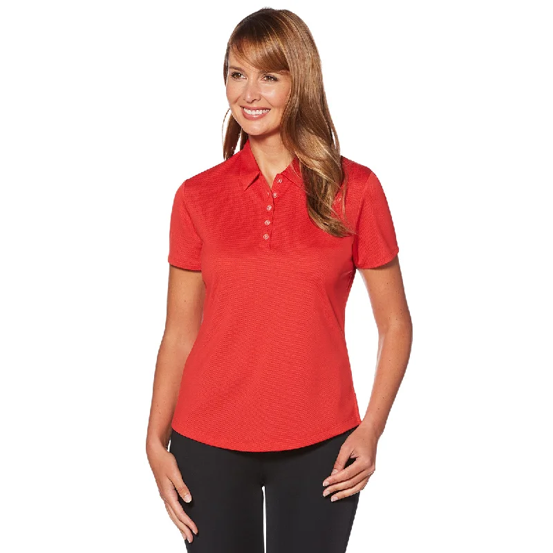 Women's Chic Outerwear Attire Callaway Women's Salsa Red Birdseye Polo