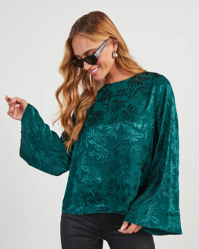 Exclusive Online Sale Odette Embossed Wide Sleeve Top