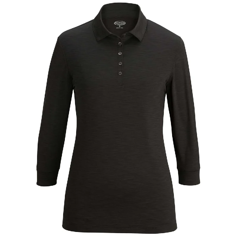 Fashion Sale Edwards Women's Black 3/4 Sleeve Optical Polo