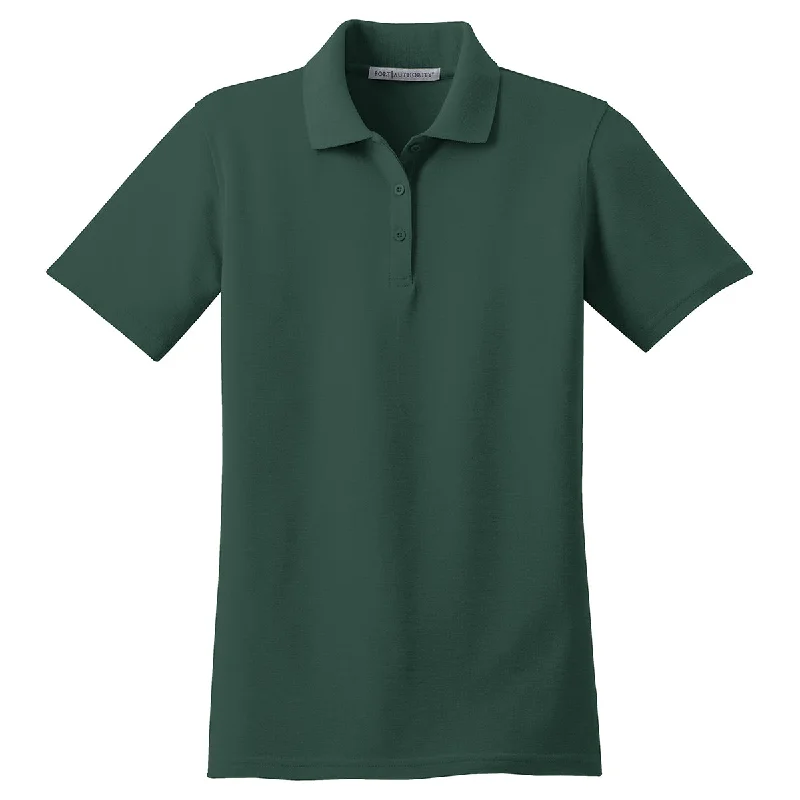 Sales Clothes Port Authority Women's Dark Green Stain-Resistant Polo