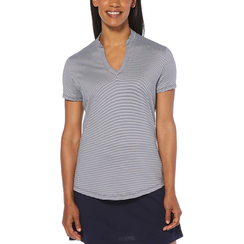 Formal Attire For Women Callaway Women's Peacoat Navy/White Fine Line Spripe Polo