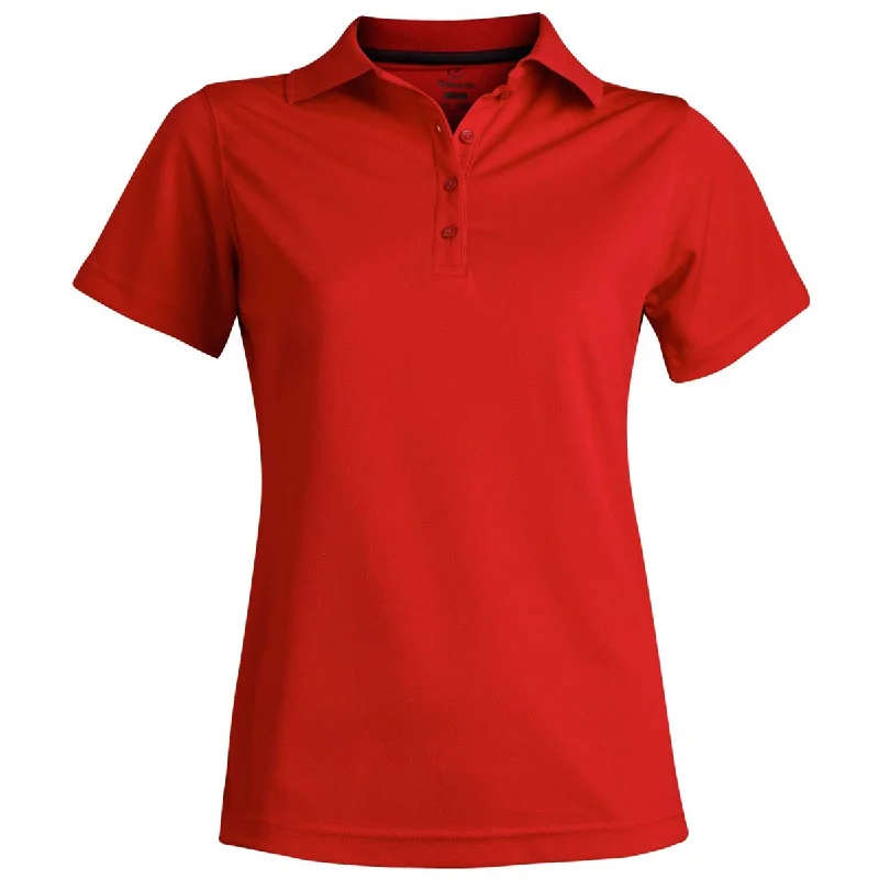 Chic Outfits Edwards Women's Red Hi-Performance Mesh Short Sleeve Polo