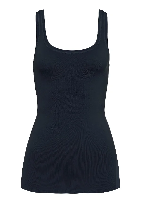 Comfortable Casual Women's Clothing Touch Feeling Round Neck Tank Top | Midnight 71814-588