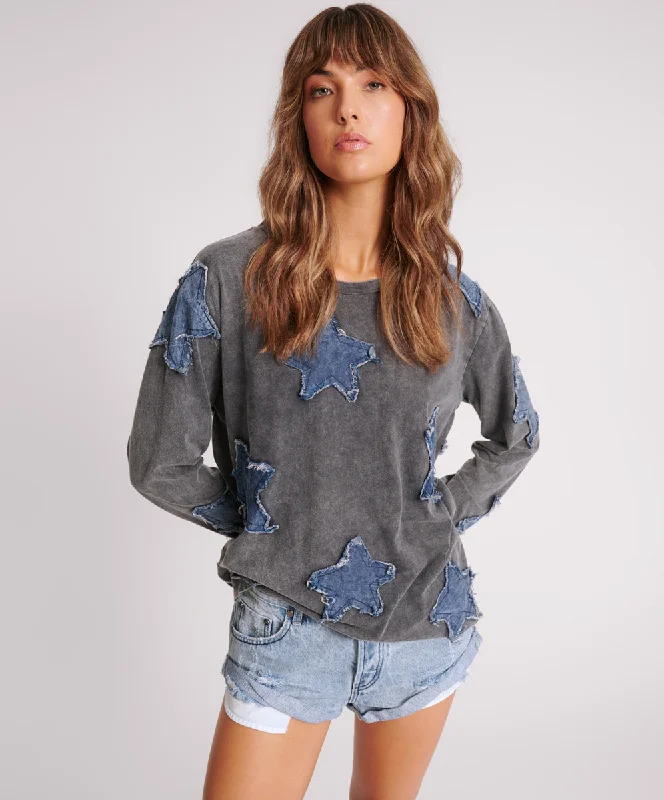 Comfortable Outfit For Women DENIM STAR BOYFRIEND LONGSLEEVE TEE