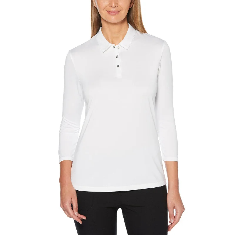 Seasonal Sale Callaway Women's White 3/4 Sleeve Jersey Polo