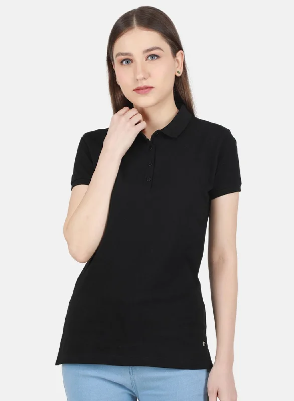 Seasonal Sale Women Black Solid T-Shirt