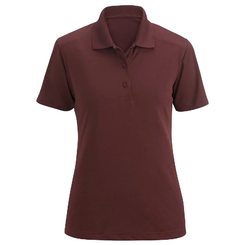 Versatile Outfits Edwards Women's Burgundy Snag-Proof Short Sleeve Polo