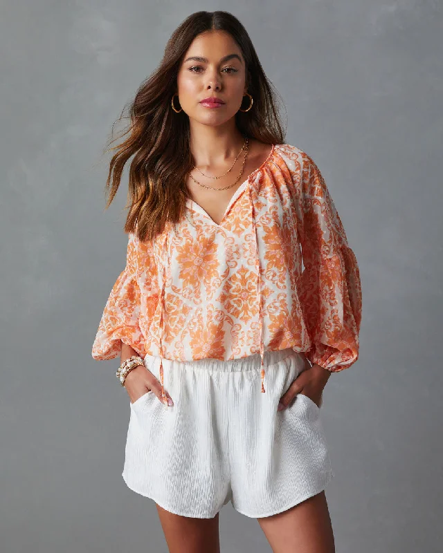 Imeless Style Mariana Puff Sleeve Printed Blouse