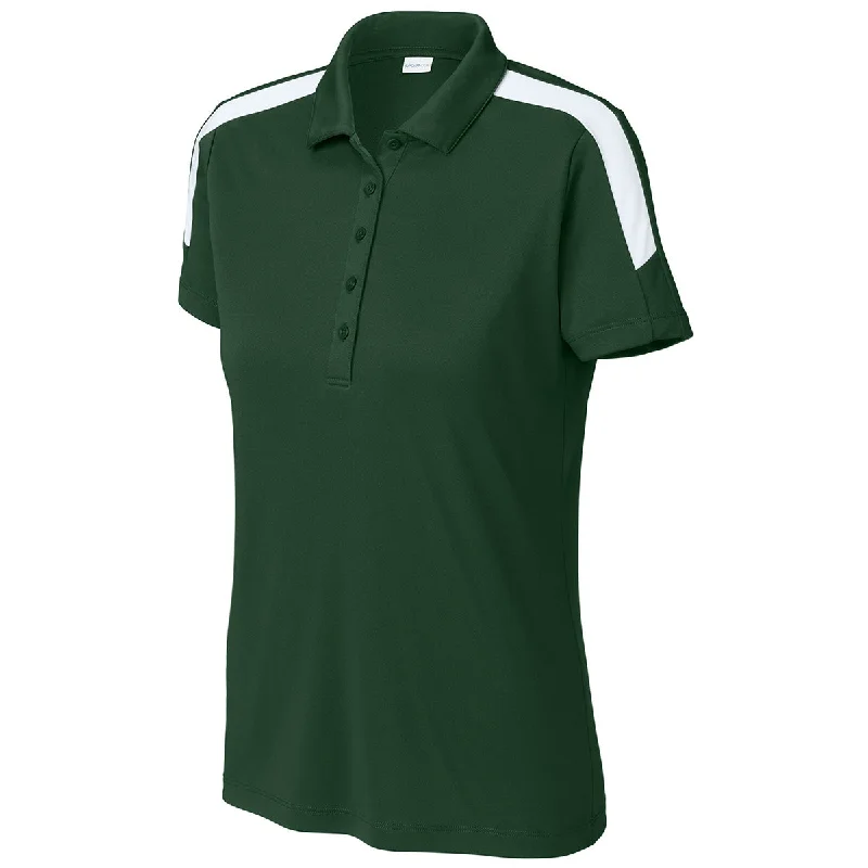 Women's Fashion-Forward Apparel Sport-Tek Women's Forest Green/ White Competitor United Polo