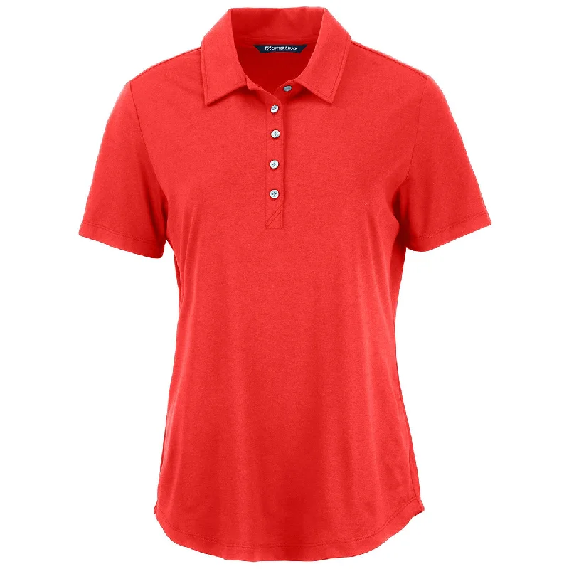 Chic Women's Garments Cutter & Buck Women's Red Coastline Epic Comfort Eco Recycled Polo