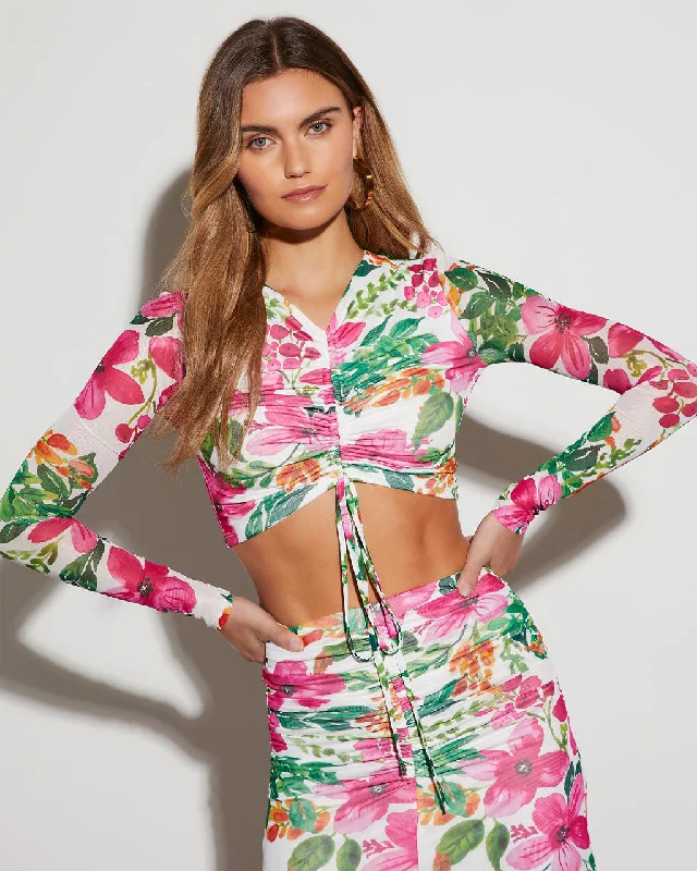 Weekend Sale Bustling Bouquet Floral Crop Top