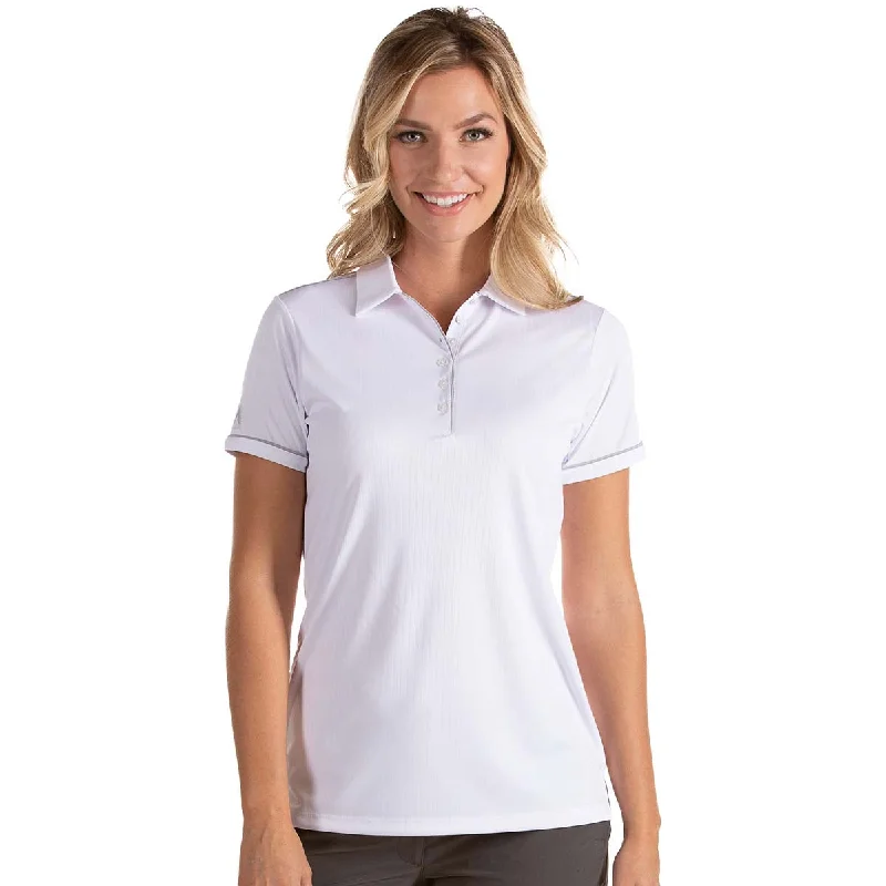 Laid-Back Elegance Antigua Women's White/Silver Salute Polo