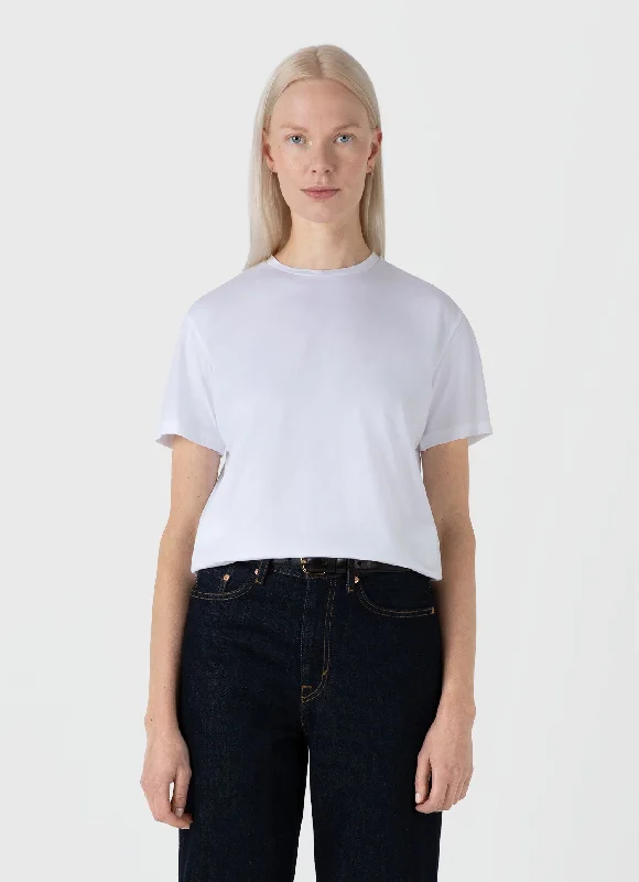 Online Boutiques Women's Boy Fit T-shirt in White