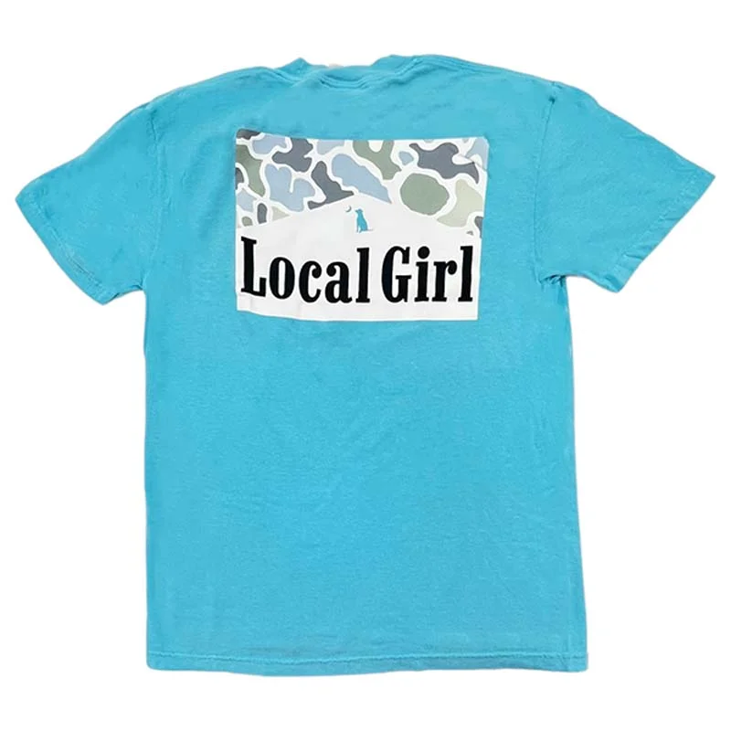 Women's Outdoor Activity Garments Local Girl Smoked Localflage Short Sleeve T-Shirt in Lagoon Blue