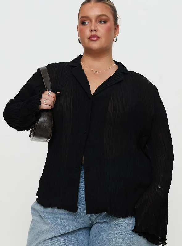 Women's Vintage Attire Selma Shirt Black Curve