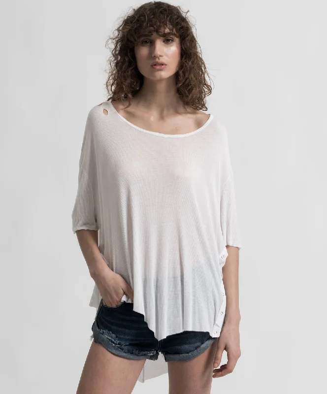 High End Women's Wear BAMBOO COTTON RIBBED TEE