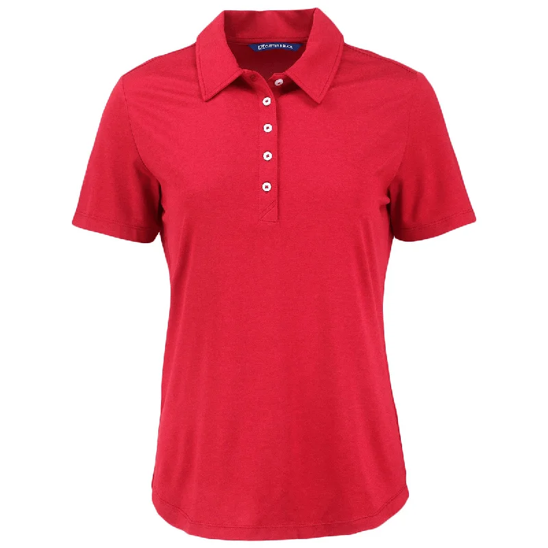 Women's Evening Garments Cutter & Buck Women's Cardinal Red Coastline Epic Comfort Eco Recycled Polo