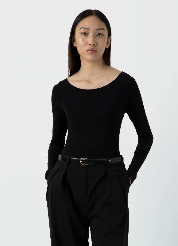 Women's Clothing Sale Women's Scoop Back Top in Black