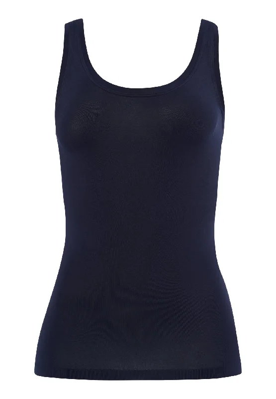 Evening Looks Touch Feeling Round Neck Tank Top | Deep Navy 71814-1610