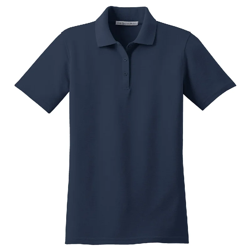 End Of Season Sale Clothing Port Authority Women's Navy Stain-Resistant Polo