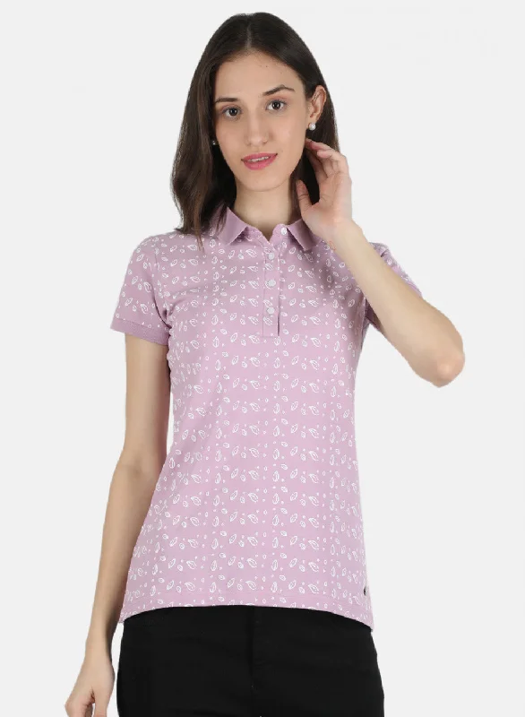 Online Impressions Boutique Women Purple Printed T-Shirt