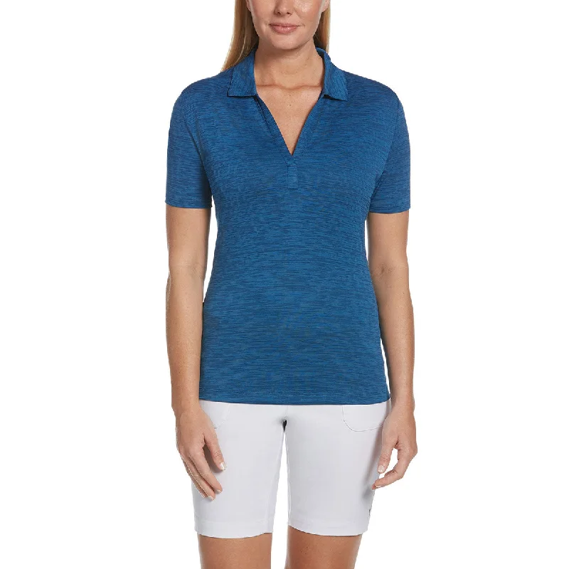 Vibrant Styles Callaway Women's Blueberry Pancake Broken Stripe Polo