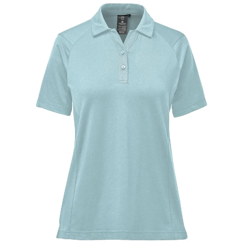 Women's Trendy Casual Outfit Stormtech Women's Ice Blue Oasis Short Sleeve Polo