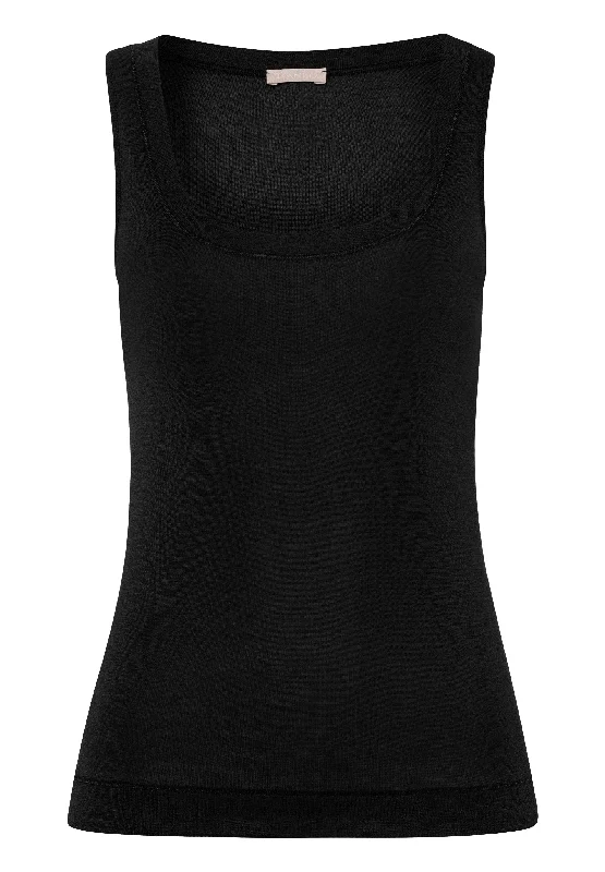 Outlet Clothing Silk/Cashmere Silk And Cashmere Scoop Neck Tank Top | Black 71653-019