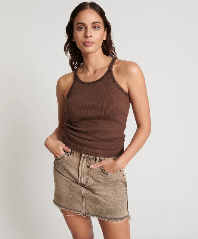 Women's Cozy Winter Attire COCOA RIBBED TANK TOP