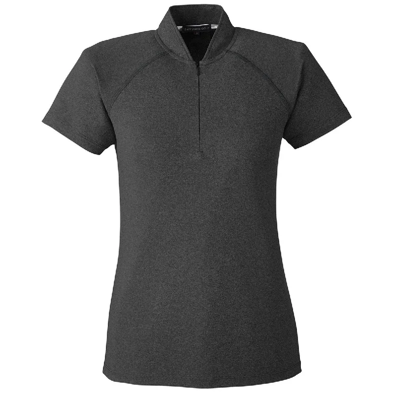 Women's Clothing for Every Season and Trend Swannies Golf Women's Black Heather Quinn Polo