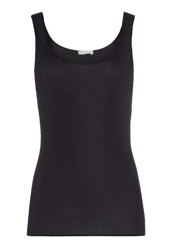 Exclusive Sale Cotton Seamless Round Neck Cotton Tank Top | Black 71604-019