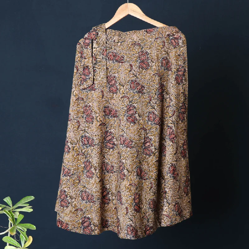 Casual Chic Multicolor - Kalamkari Block Printed Cotton Wrap Around Skirt