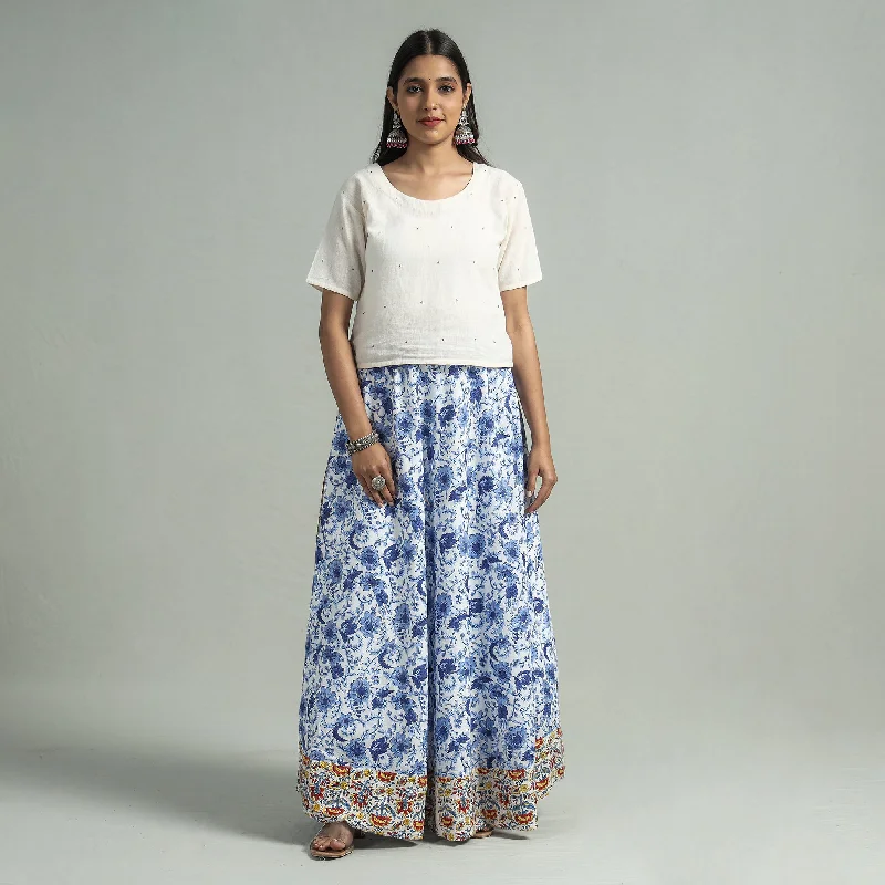 Women's Clothing And Garments Sets Purple - Sanganeri Block Printed Cotton Long Skirt