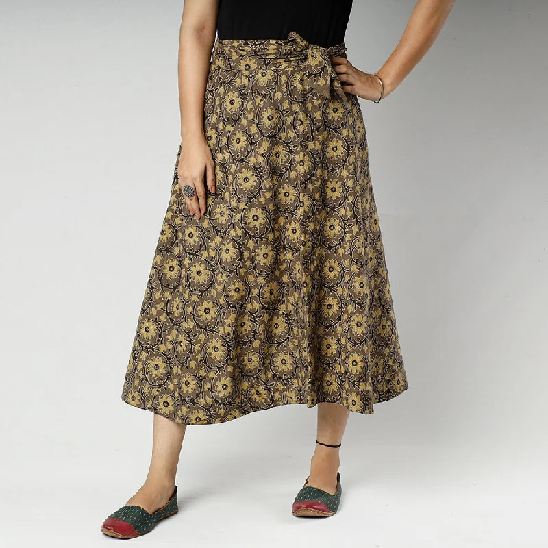 Chic Clothes For Women Brown - Ajrakh Block Printed Cotton Wrap Around Skirt