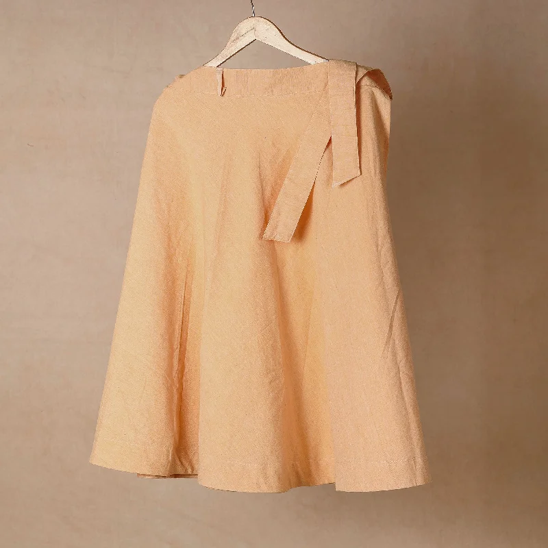 Casual Garments For Women Beige - Plain Handloom Jhiri Cotton Wrap Around Skirt