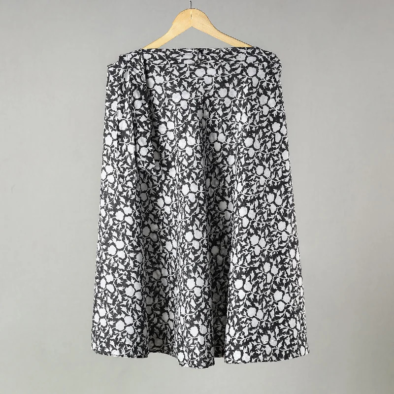 Save Big Black - Sanganeri Block Printed Cotton Wrap Around Skirt