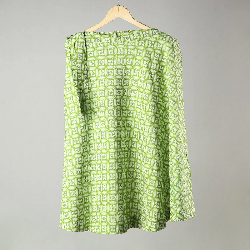 Trend Alert Green - Sanganeri Block Printed Cotton Wrap Around Skirt