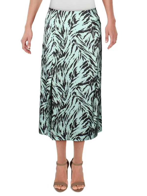 Everyday Women's Fashion Trends Altamont Womens Tiger Print A-Line Midi Skirt