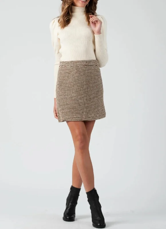 Affordable Women's Clothing Online Bianca A-Line Mini Skirt In Beige